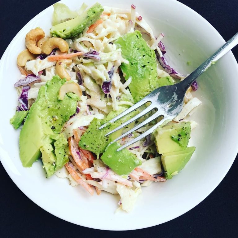 Asian Style Slaw With Cashews And Avocado