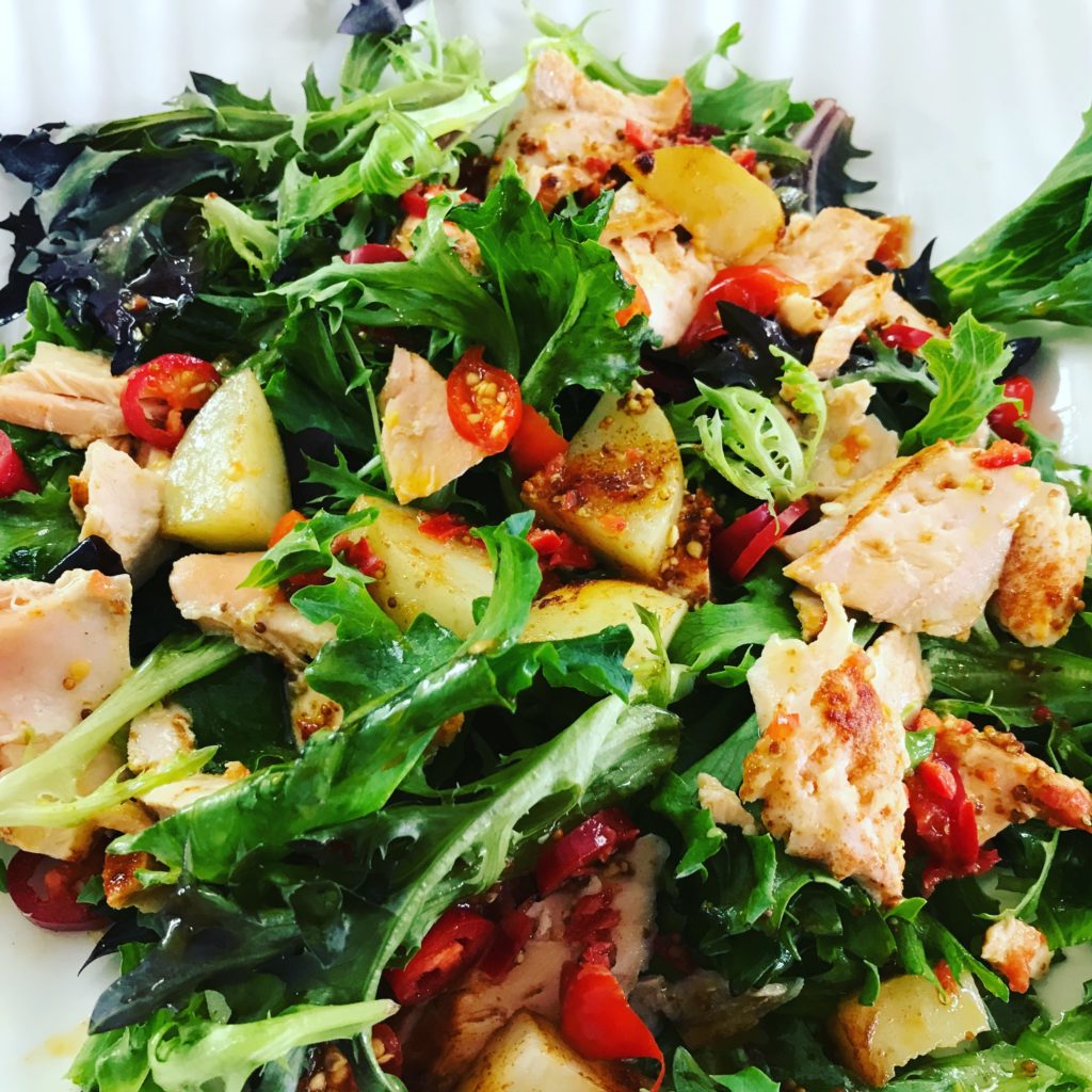 Monique bradley Salmon salad with chilli citrus dressing